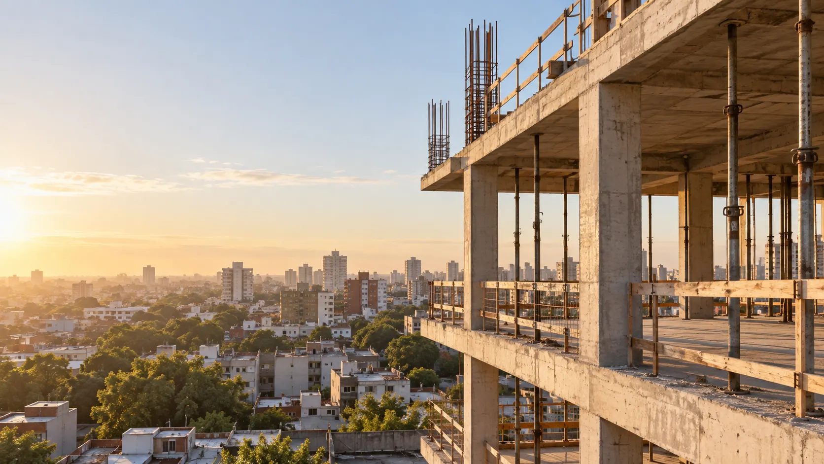 Imagen ilustrativa de un edificio de hormigón en construcción